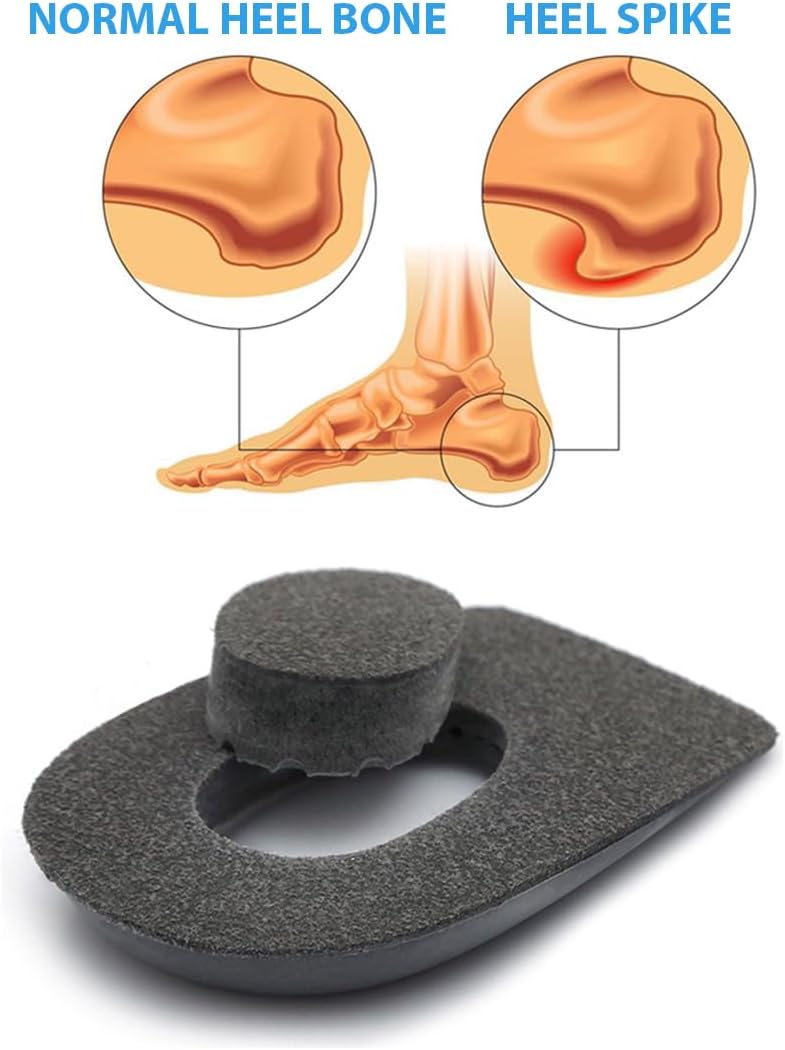Black Deer Heel Cups - Plantar Fasciitis Relief (Small, Gray)