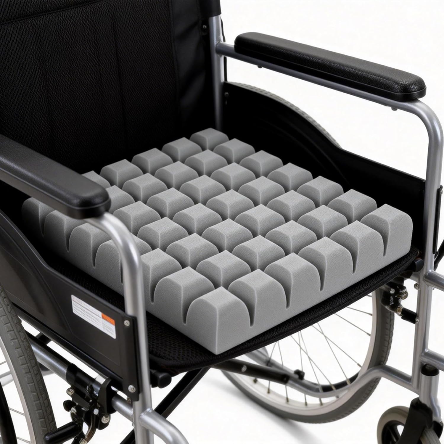 Foamagic Waffle Seat Cushion, Pressure Relief, Gray