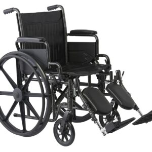 Medline K1 Vinyl Wheelchair, 18" Seat, 300 lb Capacity