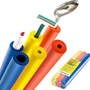 Custom Foam Grip Tubes, Blue/Red/Yellow (6-Pack)