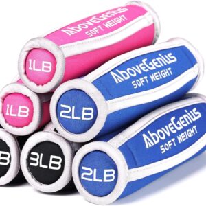 AboveGenius Soft Dumbbell Set – 6pc Hand Weights (1-4lb)