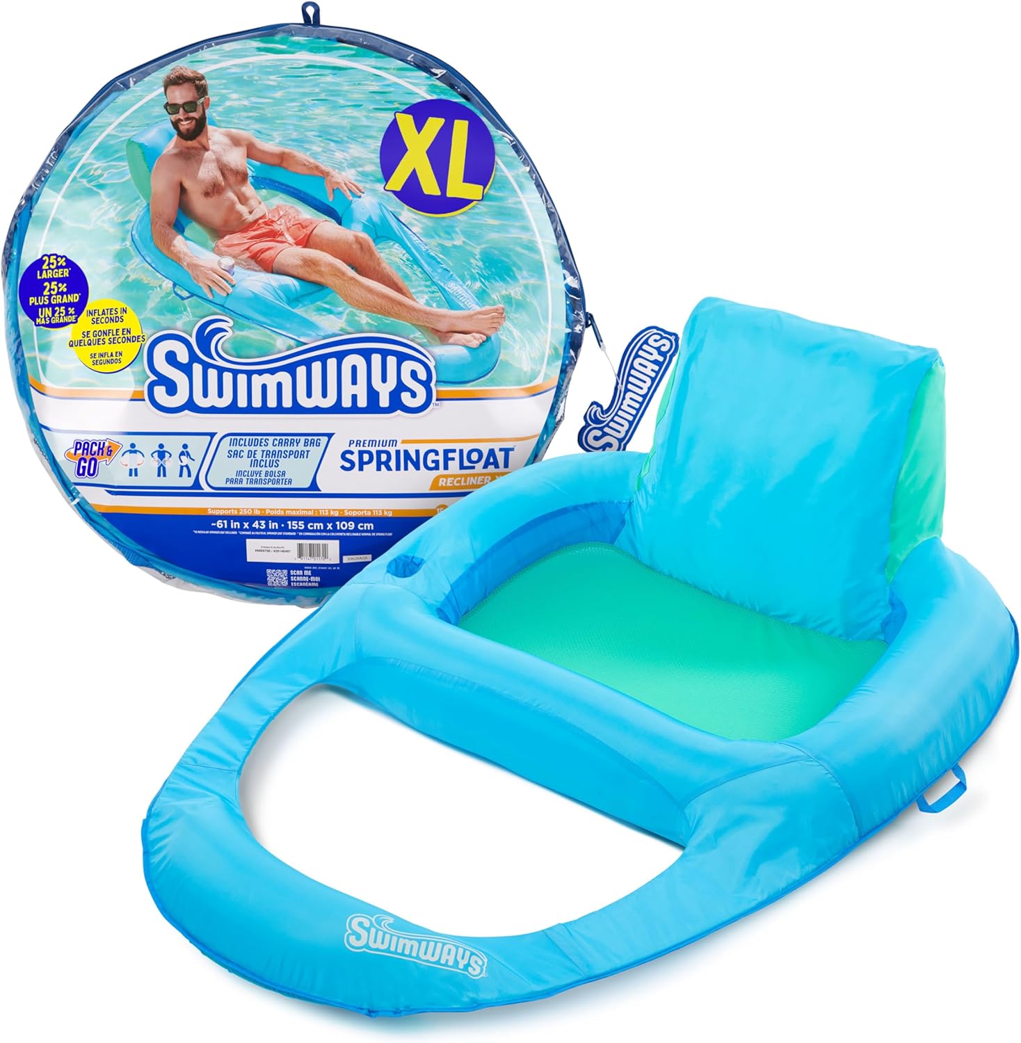 SwimWays Spring Float XL Recliner Pool Chair