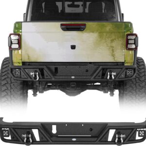 Hooke Road Gladiator Rear Bumper w/LED Lights & D-Rings