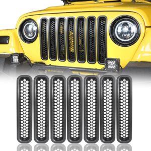 Hooke Road Black Jeep Wrangler TJ Grille Inserts (7-Pack)