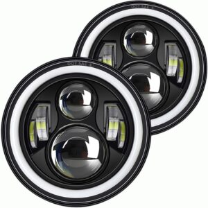 2PCS 7" LED Headlights DRL Compatible with Jeep Wrangler & More