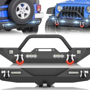EYOUHZ Bumper Set for Jeep Wrangler JK 2007-2018
