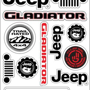 Jeep Gladiator Sticker Sheet – 12 Premium Vinyl Decals