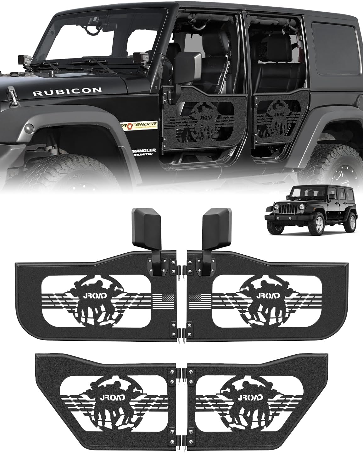 JROAD Jeep Wrangler JK Soldier Half Doors 2007-2018
