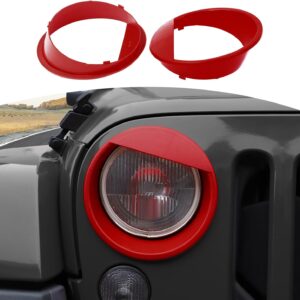 Jeep Wrangler JK Angry Eyes Headlight Covers (Red) - 2007-2017
