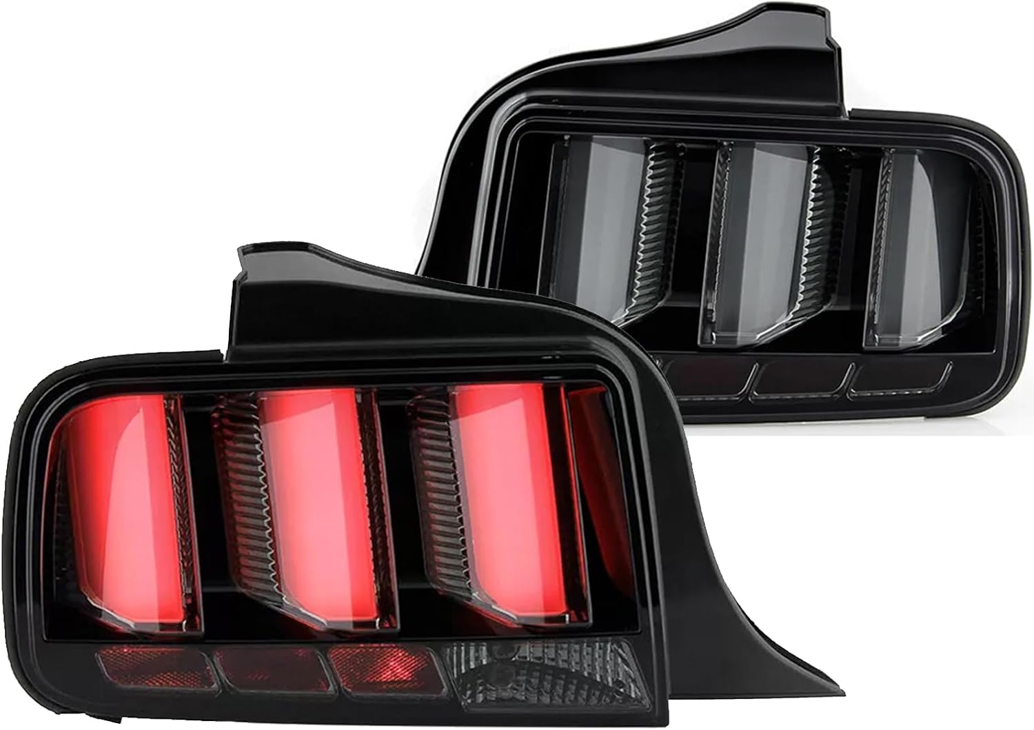 2005-2009 Mustang Black LED Tail Lights w/ Sequential Turn Signals