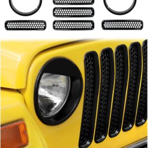 Jeep Wrangler TJ Grille & Headlight Trim Covers - Black