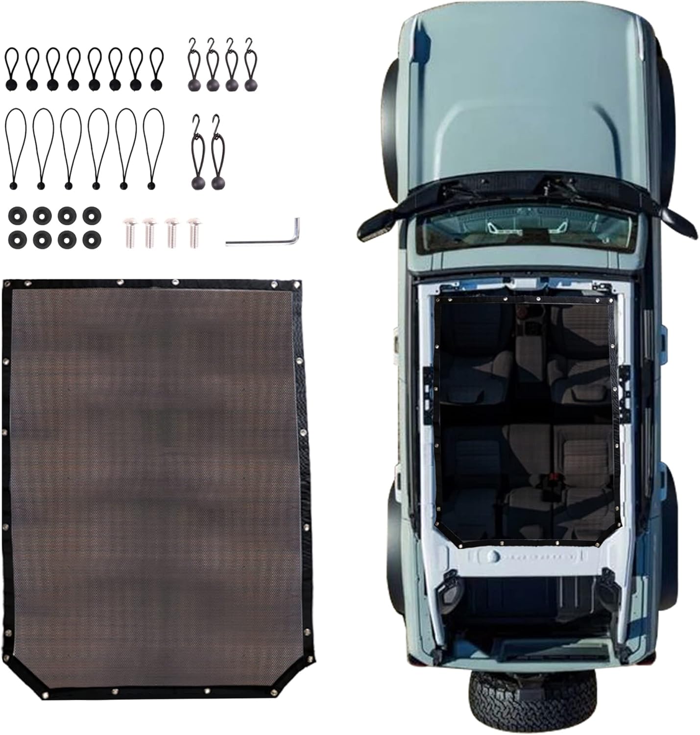 Ford Bronco 4-Door UV Sunshade – Blocks Heat & Wind Noise