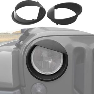 JOSHELA Matt Black Angry Eyes Headlight Covers for Jeep Wrangler JK 2007-2017