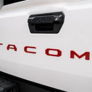 Red Tacoma Tailgate Letter Inserts for 2024-2026 Models
