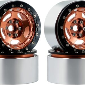 4pcs Black/Copper Aluminum Beadlock Rims for 1/10 RC Crawler
