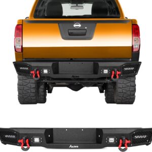 BESTZHEYU Black Steel Rear Bumper for Nissan Frontier (2005-2021)