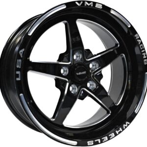 VMS RACING Star 17x10 5x115 Black Milling Wheels