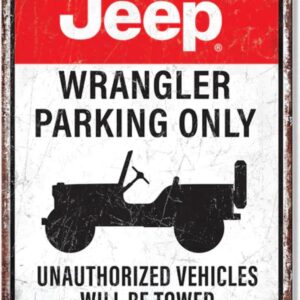 Jeep Wrangler Metal Parking Sign – 12.5" x 16"