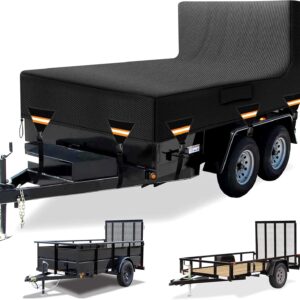7x12 Waterproof Utility Trailer Cover - Black