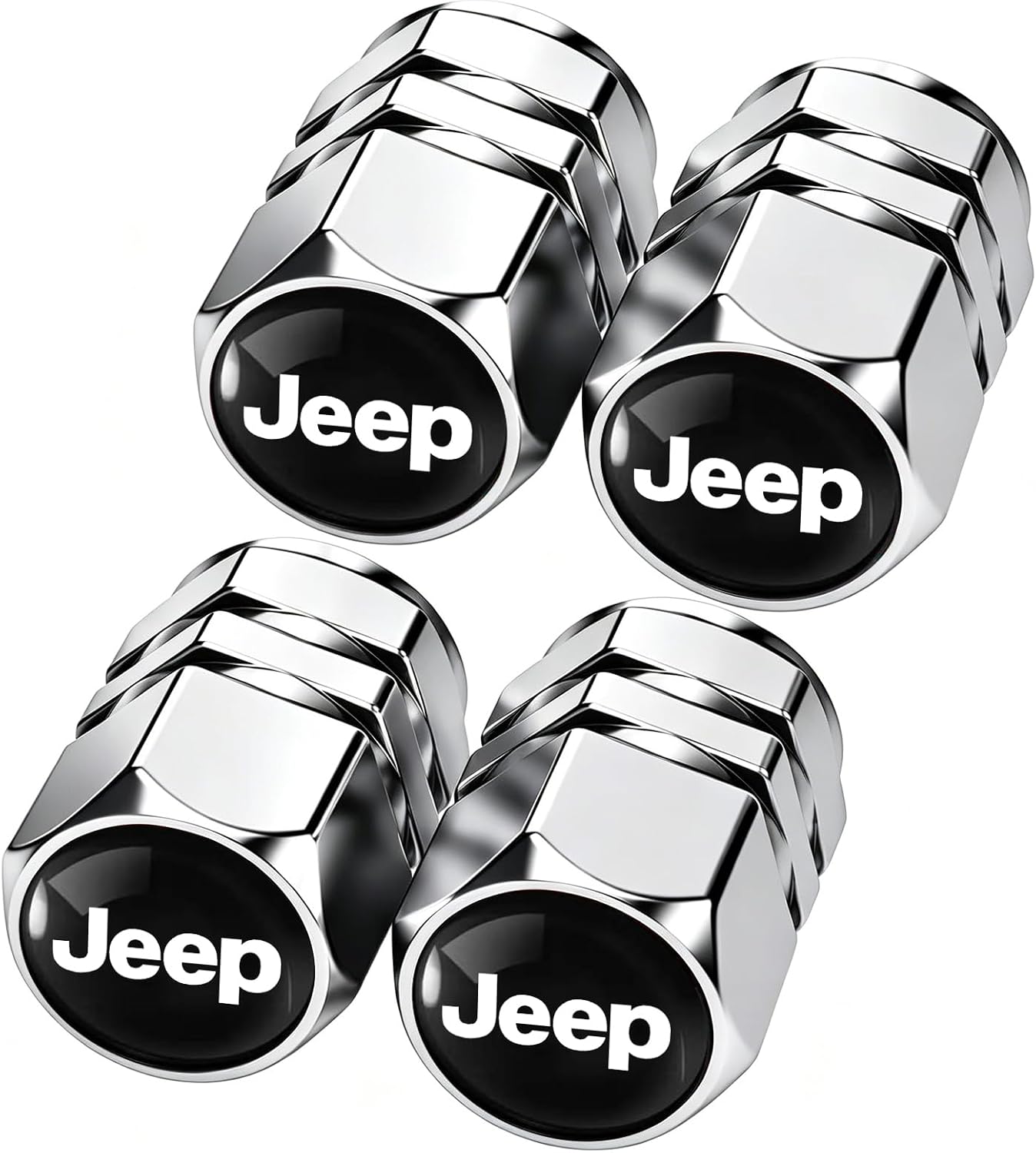 Aluminum Tire Valve Stem Caps 4-Pack - Corrosion Resistant