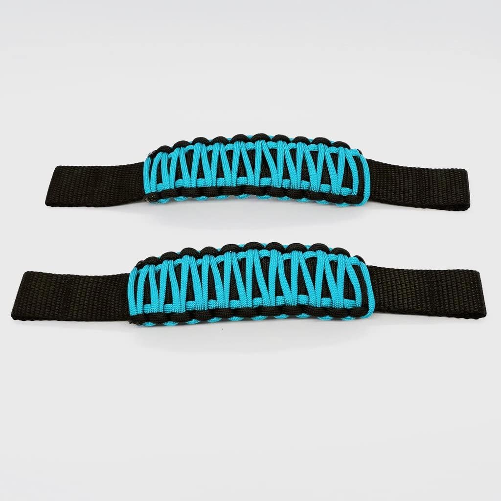 Bartact Adjustable Jeep Wrangler Door Straps - Teal Pair