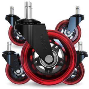 Original Rollerblade Office Chair Wheels - Red Set of 5