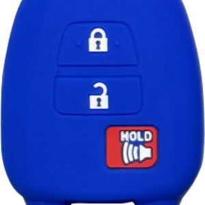 Blue Silicone Key Fob Cover for Toyota Tundra 3-Button Remote