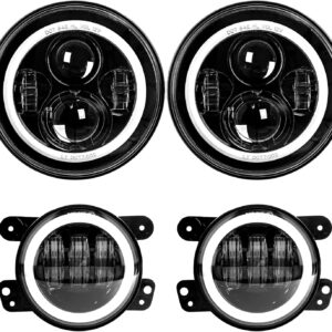 LX-LIGHT 7in LED Headlights w/ DRL & 4in Fog Lights for Jeep Wrangler
