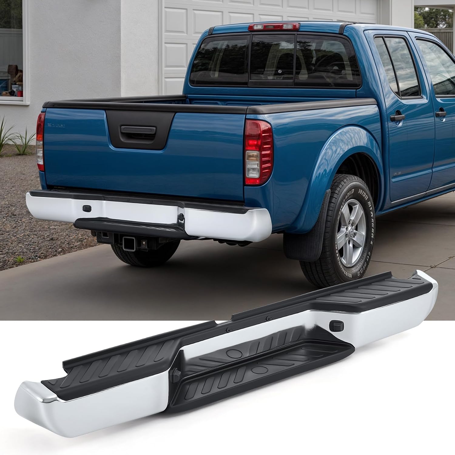 VRC Chrome Steel Rear Bumper for 2005-2021 Nissan Frontier