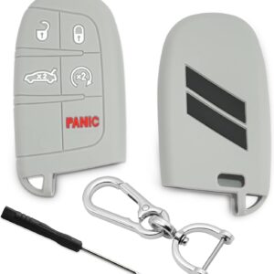 Light Grey Silicone Key Fob Cover for Dodge Vehicles