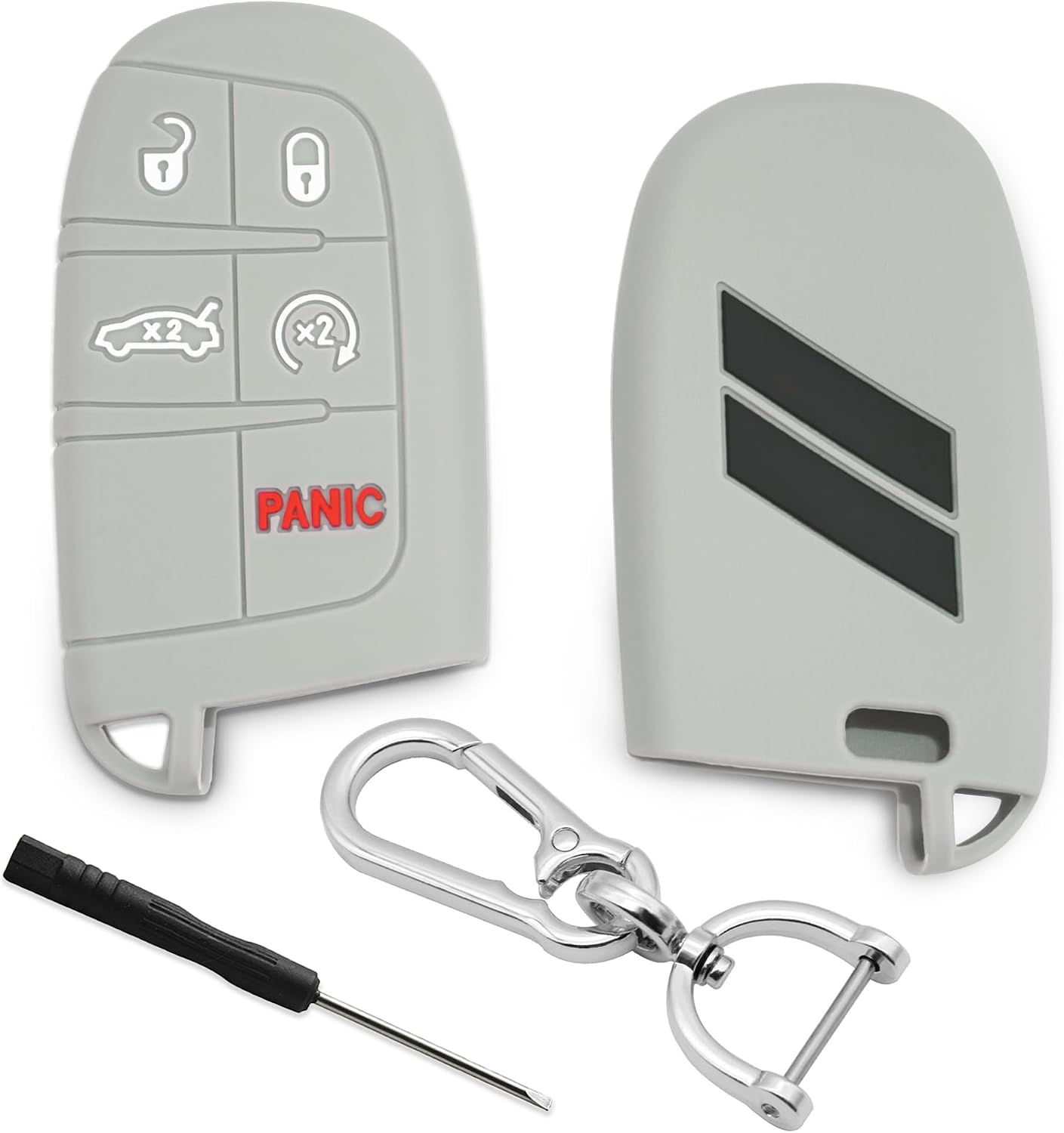 Light Grey Silicone Key Fob Cover for Dodge Vehicles