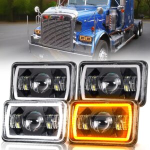LEDUR 4x6 LED Truck Headlights DOT Approved 4PCS