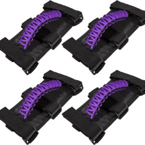4-Pack Jeep Grab Handles w/ 550 Paracord - Purple