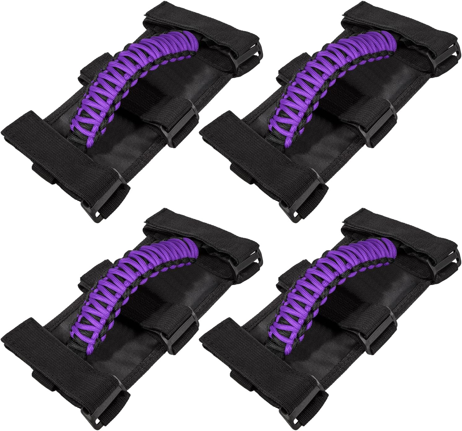 4-Pack Jeep Grab Handles w/ 550 Paracord - Purple