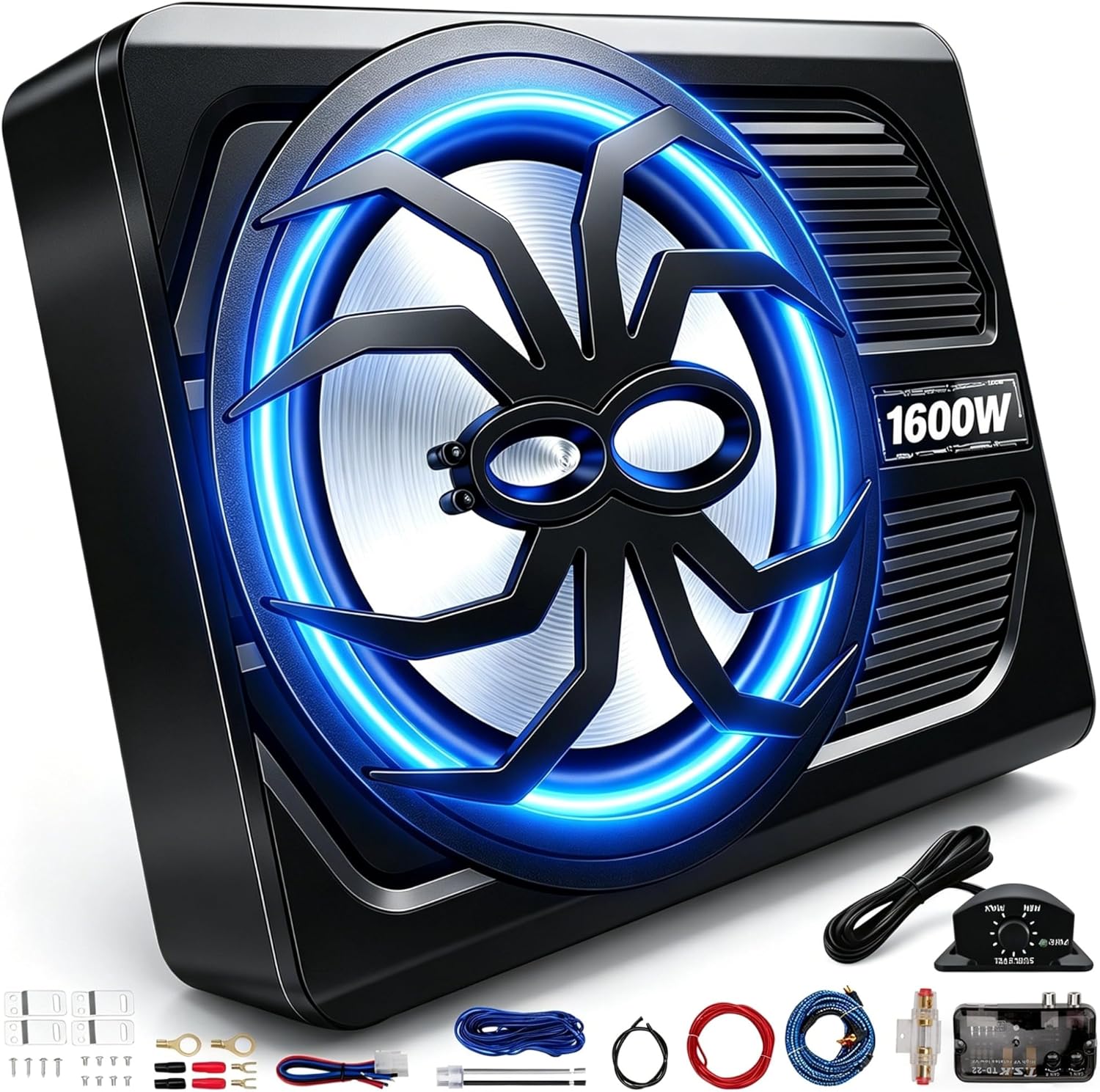 1600W Car Subwoofer – 10" Slim Under Seat Powered Sub