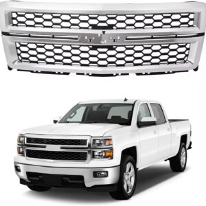Chrome Silver Front Bumper Mesh for Chevy Silverado 2014-2015
