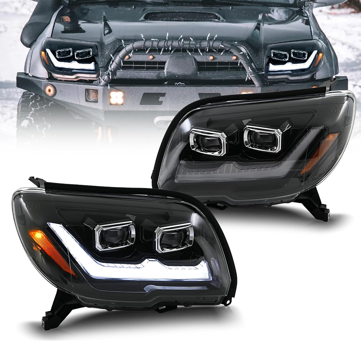 letsdate LED Headlights for 4Runner 2003-2009