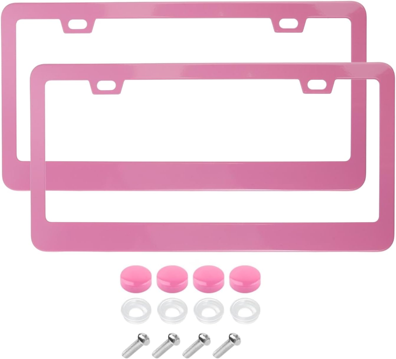 Stainless Steel License Frame - Pink, 2-Pack
