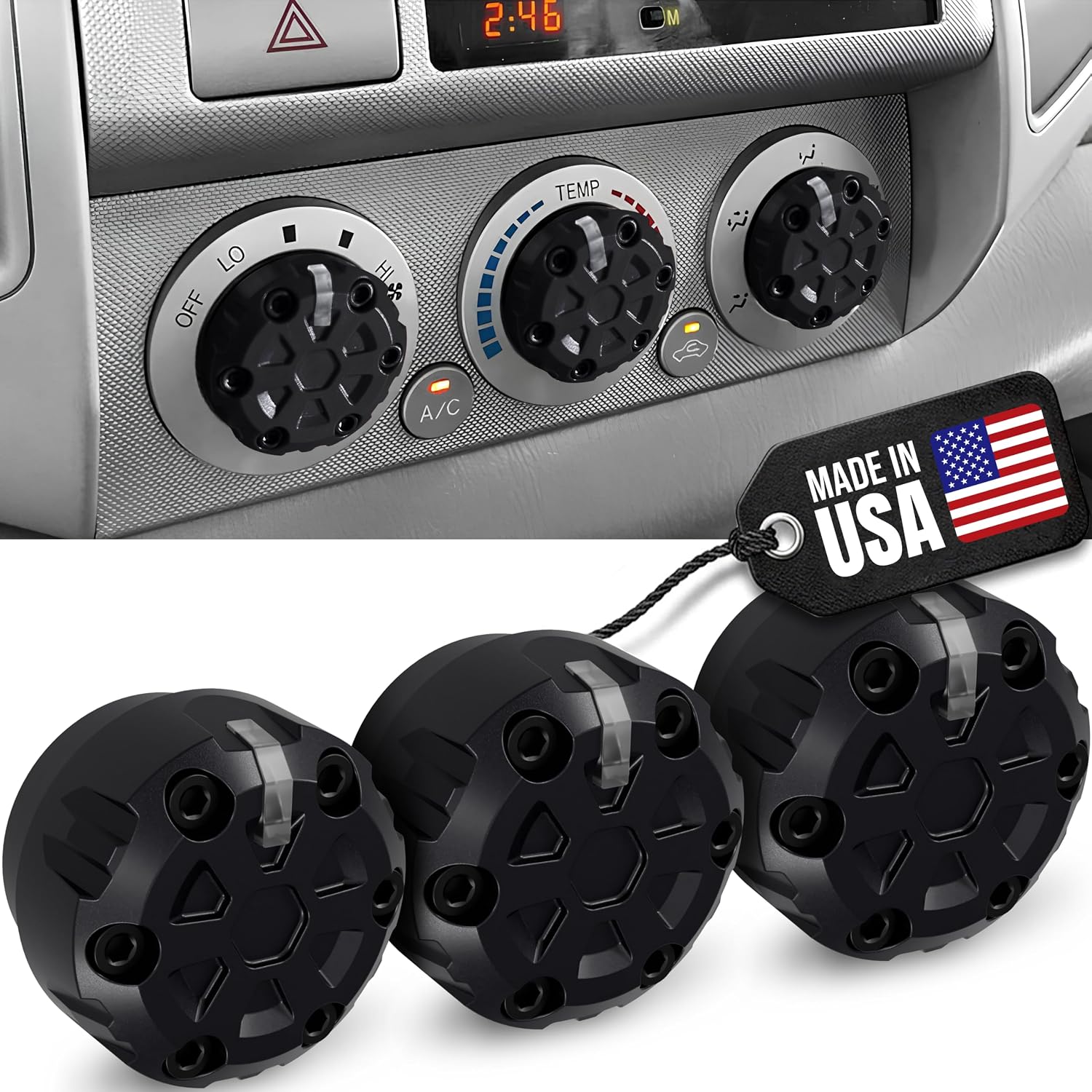 3-Pack Toyota Tacoma AC Knob Upgrade 2005-2015