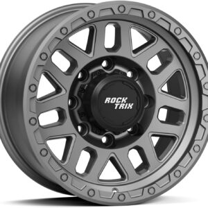 RockTrix RT110 17x8.5 Matte Gray Wheels - Fits Ford F250/F350 1999-2026