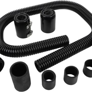 48" Stainless Steel Radiator Hose Kit w/ Clamps & Adapters