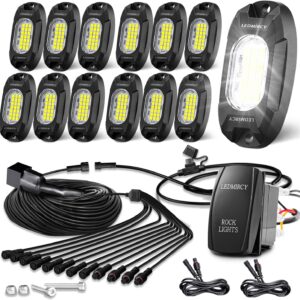 LEDMIRCY 12-Pack White Rock Lights for Off-Road Vehicles