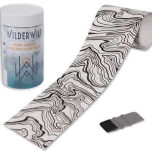 Bike Frame Protector Tape - 4x72in Clear Vinyl Guard (Topographic Marble)