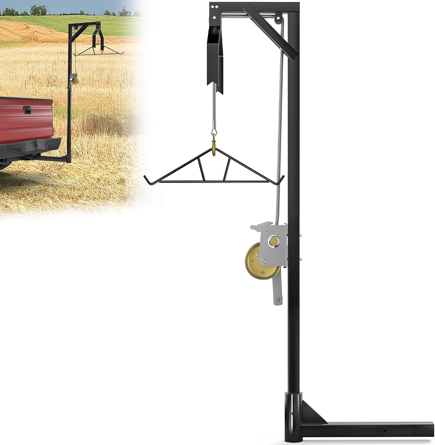 YITAMOTOR 500lb Hitch Game Hoist, Deer Cleaning Winch Set