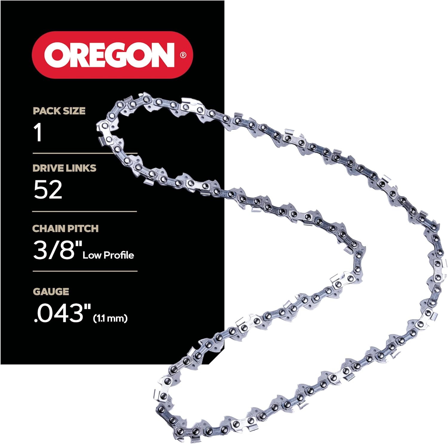 Oregon Saw Chain 3/8" LP .043" x 52DL - 14" Bar