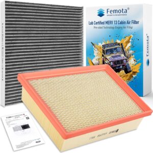 Femota Cabin & Engine Air Filters Kit for Jeep/Dodge (2011-2023)