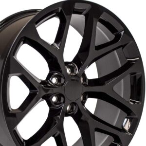CV98 24x10 Gloss Black Snowflake Wheels - Fits GM Trucks
