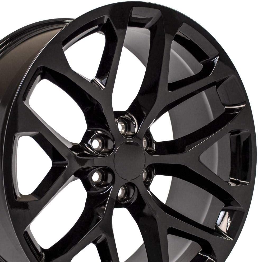 CV98 24x10 Gloss Black Snowflake Wheels - Fits GM Trucks