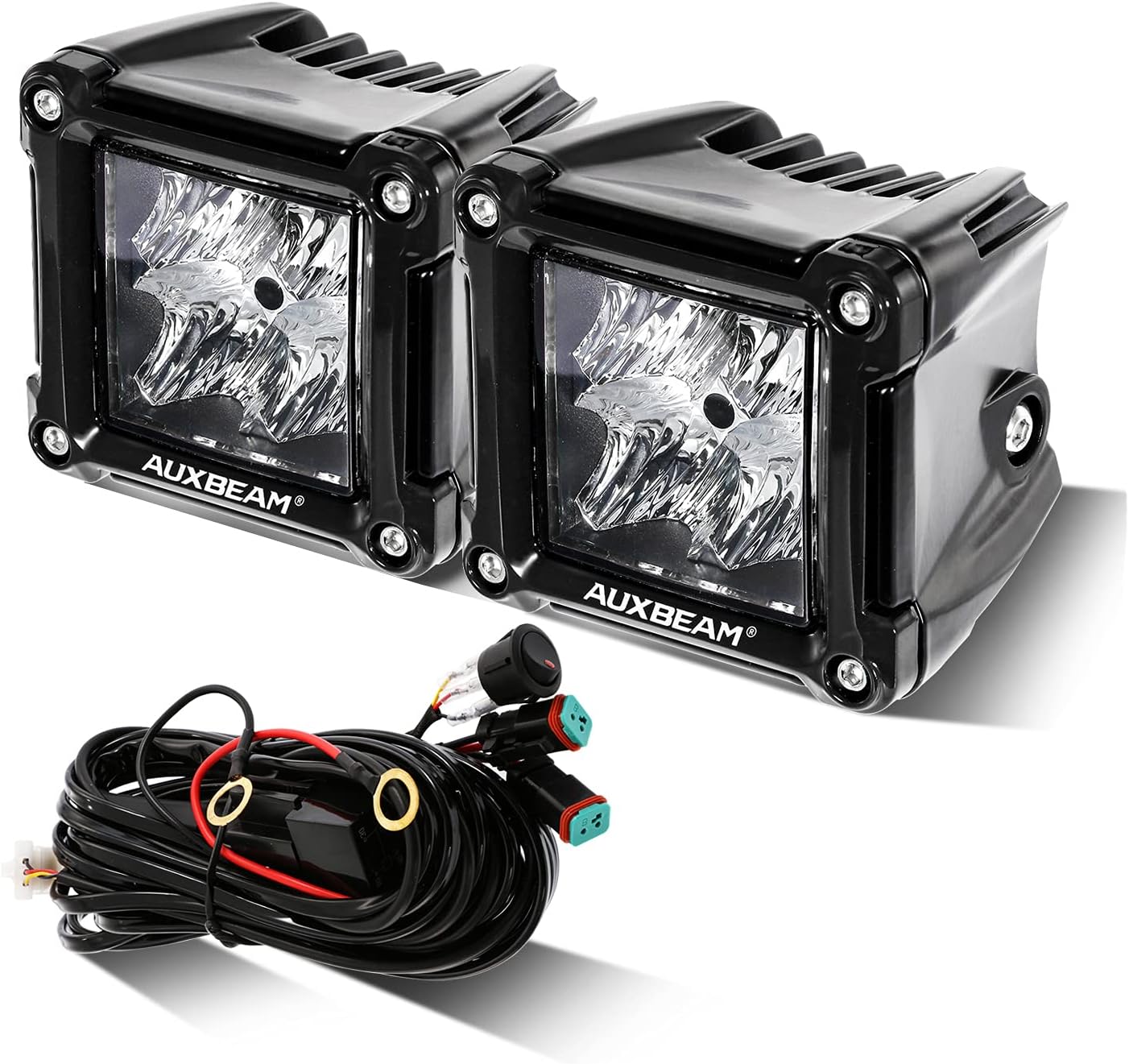Auxbeam 3" LED Flood Pods, 40W 4800LM Offroad Lights