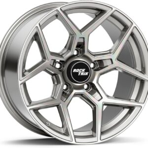RockTrix RT105 18x9 Jeep Wheels - Silver Machined